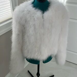 Pellobello white feather jacket, M